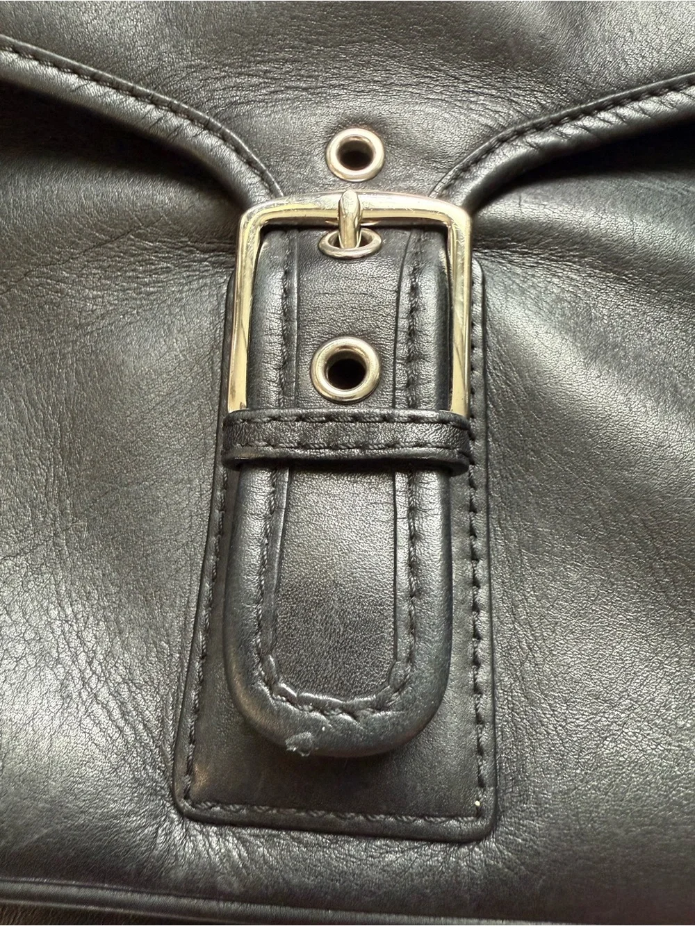 Vintage Coach Logan Black Leather Large Briefcase Portfolio Laptop Bag 5238